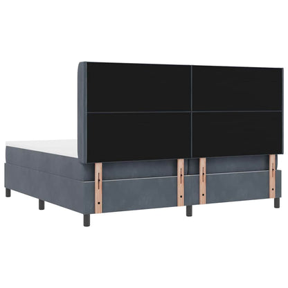 Boxspringbed met hoofdeinde Donkergrijs 200 x 200 cm Fluweel
