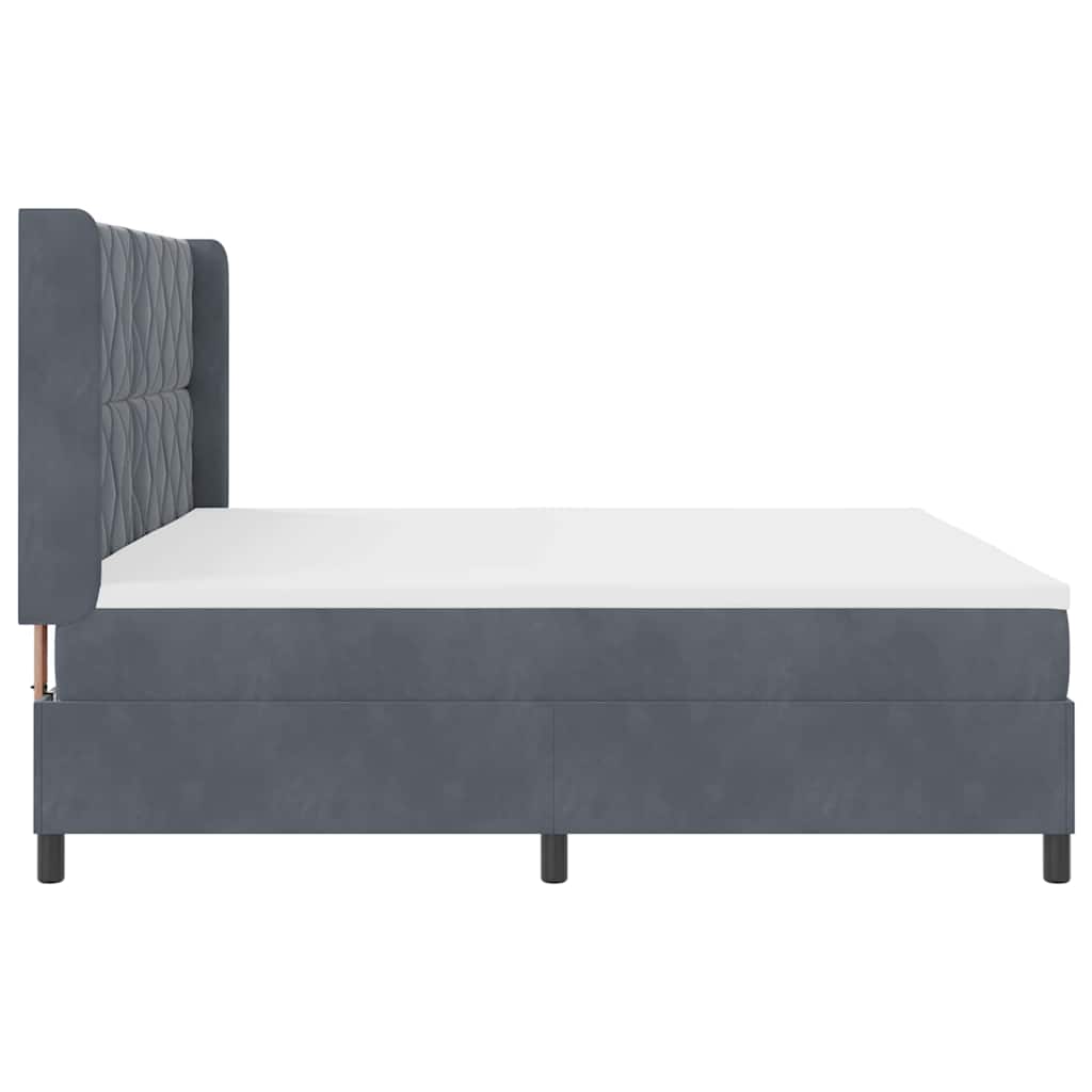 Boxspringbed met hoofdeinde Donkergrijs 200 x 200 cm Fluweel