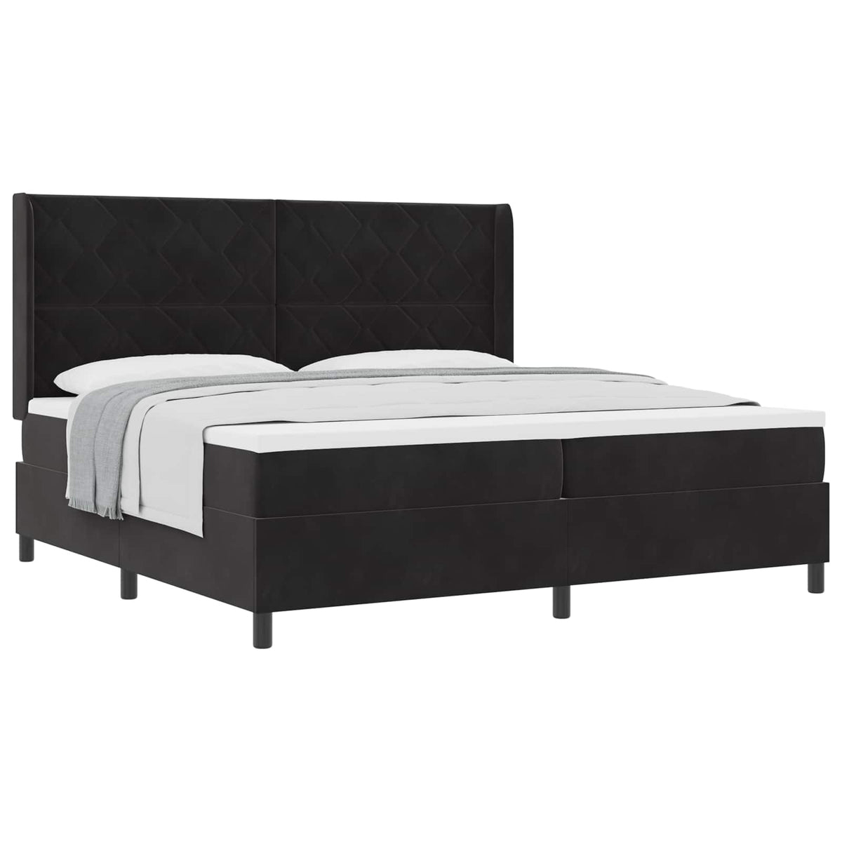 Boxspringbed met matras Zwart 200 x 200 cm Fluweel