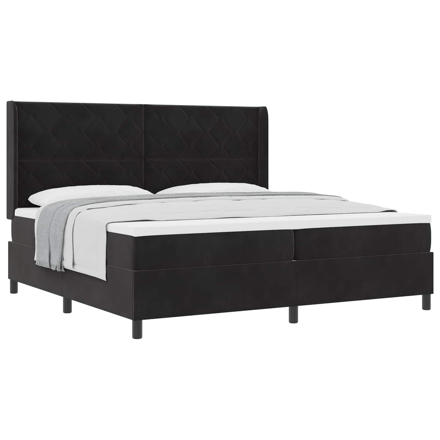 Boxspringbed met matras Zwart 200 x 200 cm Fluweel