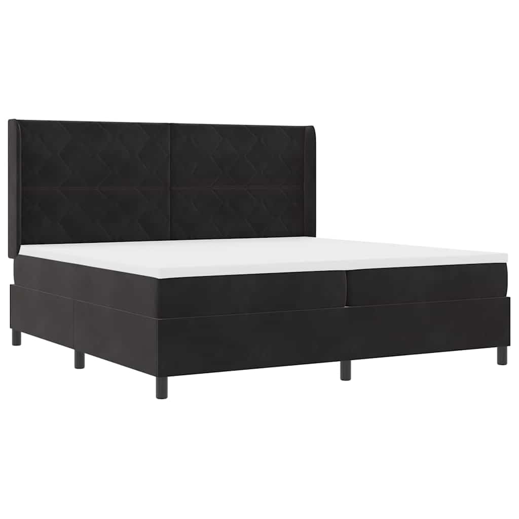 Boxspringbed met matras Zwart 200 x 200 cm Fluweel