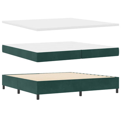 Boxspringbed met hoofdeinde Donkergroen 200 x 200 cm Fluweel