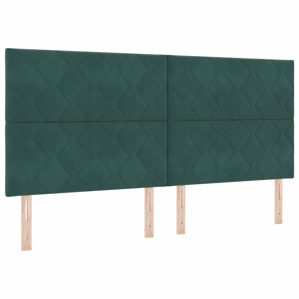 Boxspringbed met hoofdeinde Donkergroen 200 x 200 cm Fluweel