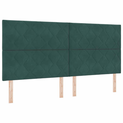 Boxspringbed met hoofdeinde Donkergroen 200 x 200 cm Fluweel