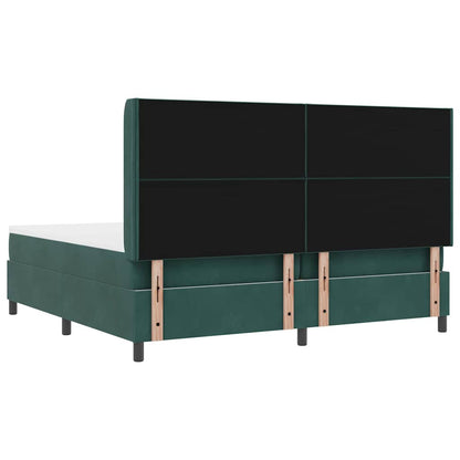 Boxspringbed met hoofdeinde Donkergroen 200 x 200 cm Fluweel