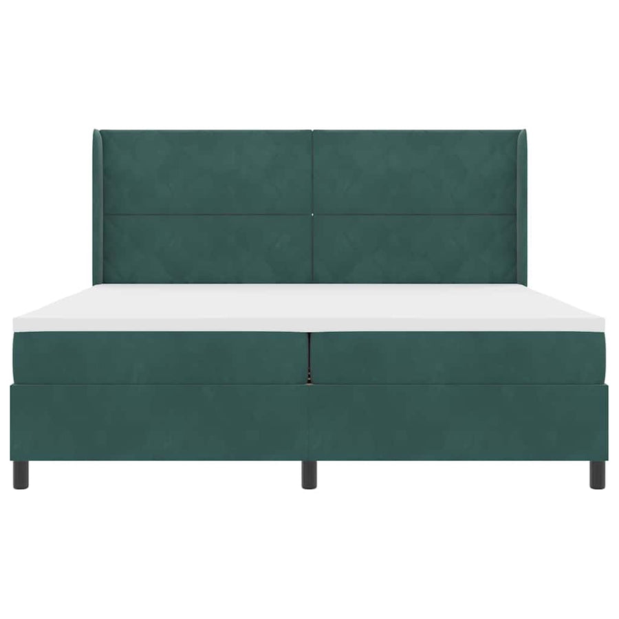 Boxspringbed met hoofdeinde Donkergroen 200 x 200 cm Fluweel