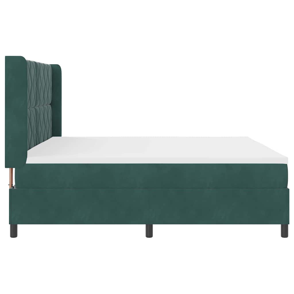 Boxspringbed met hoofdeinde Donkergroen 200 x 200 cm Fluweel