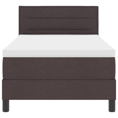 Boxspring bed met matras met LED Donkerbruin 80 x 200 cm Stof