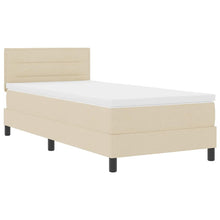 Boxspring bed met LED-stripverlichting Crème 90 x 190 cm Stof