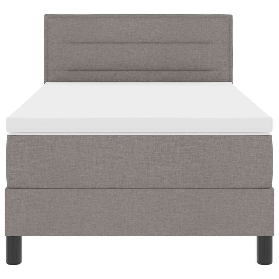Boxspring bed met LED-stripverlichting Taupe 100 x 200 cm Stof