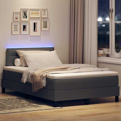 Boxspring bed met matras met LED Donkergrijs 120 x 190 cm Stof