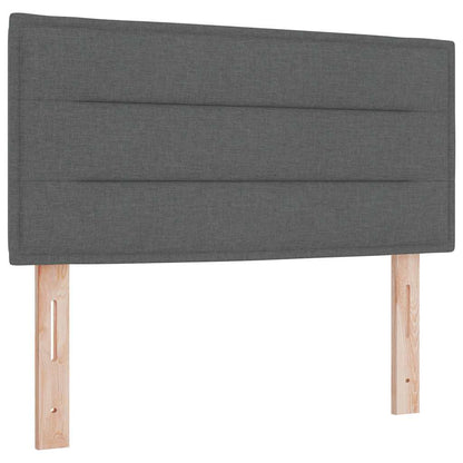 Boxspring bed met matras met LED Donkergrijs 120 x 190 cm Stof