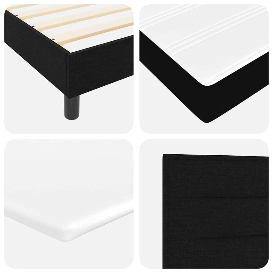 Boxspring bed met matras met hoofdeinde Zwart 120 x 190 cm Stof