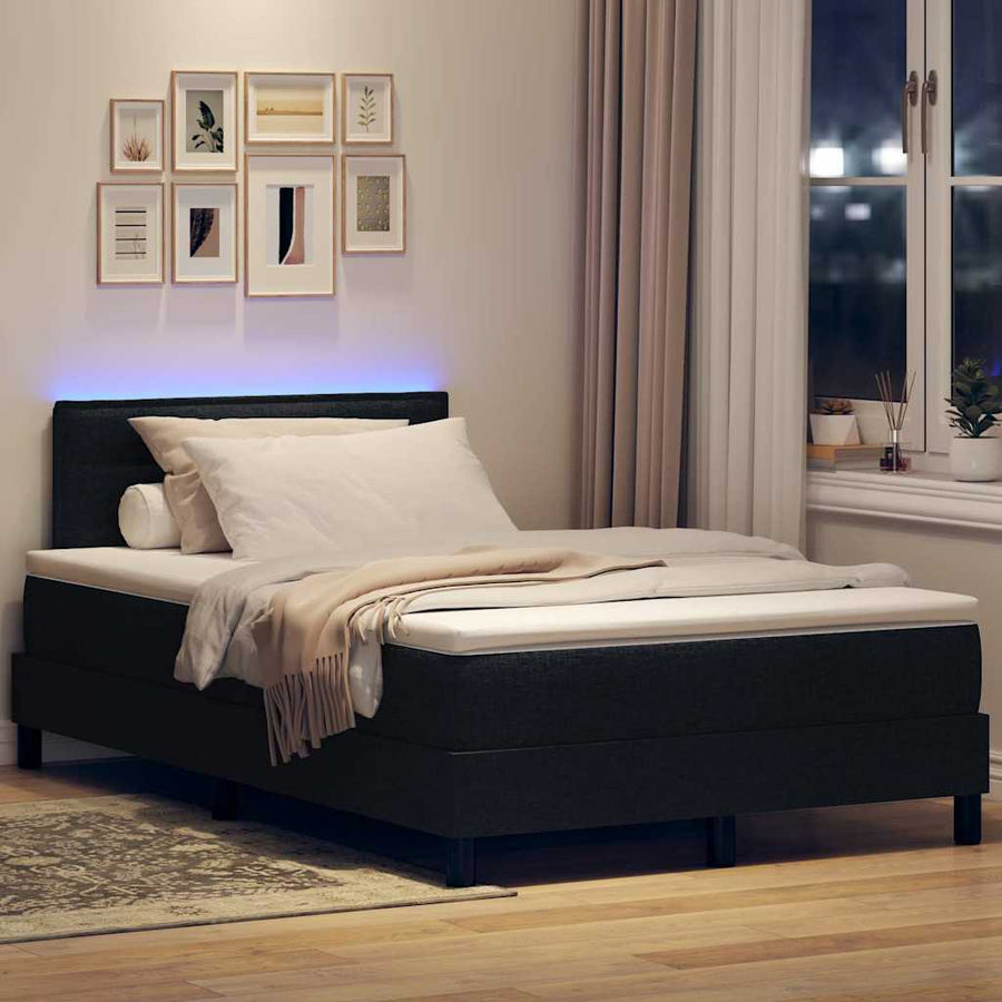 Boxspring bed met matras met hoofdeinde Zwart 120 x 190 cm Stof