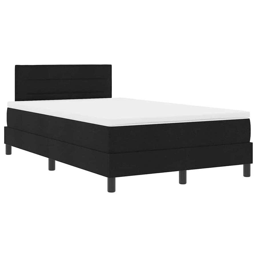Boxspring bed met matras met hoofdeinde Zwart 120 x 190 cm Stof