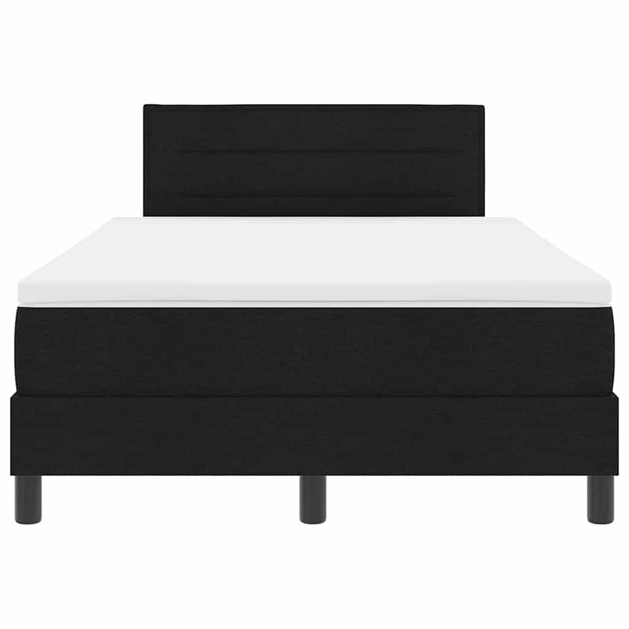 Boxspring bed met matras met hoofdeinde Zwart 120 x 190 cm Stof