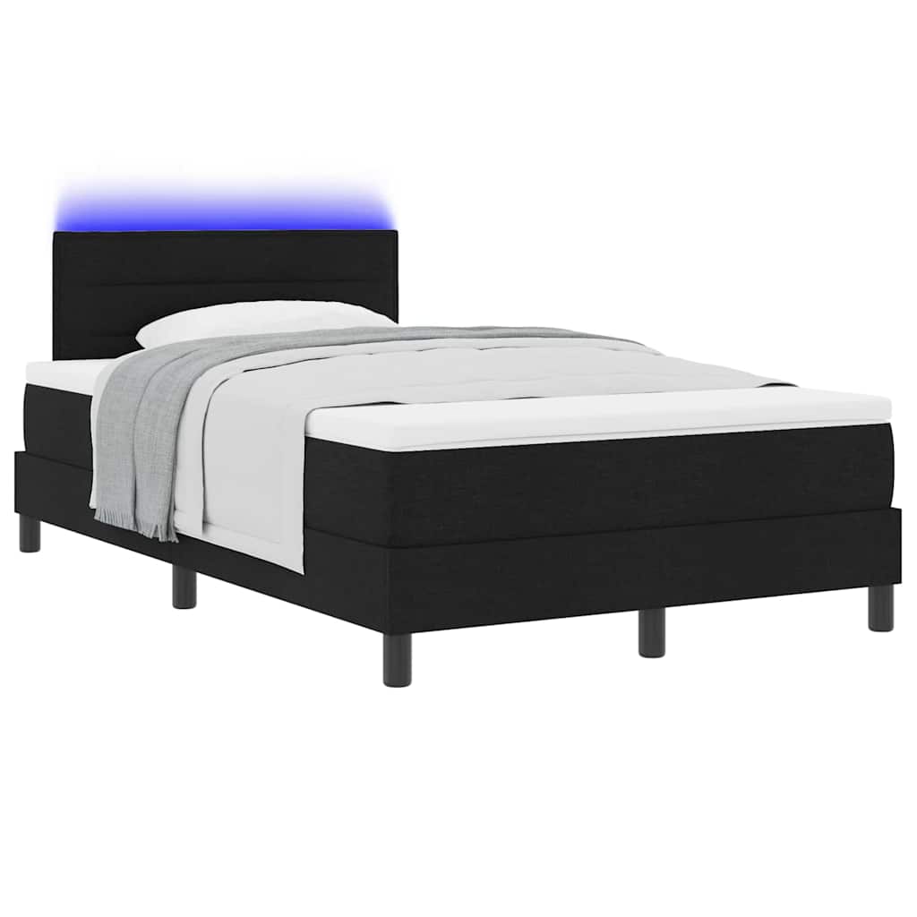 Boxspring bed met matras met hoofdeinde Zwart 120 x 190 cm Stof