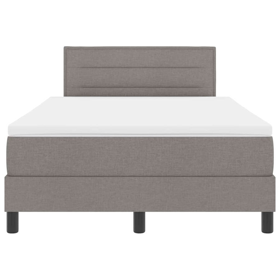 Boxspring bed met LED-stripverlichting Taupe 120 x 190 cm Stof