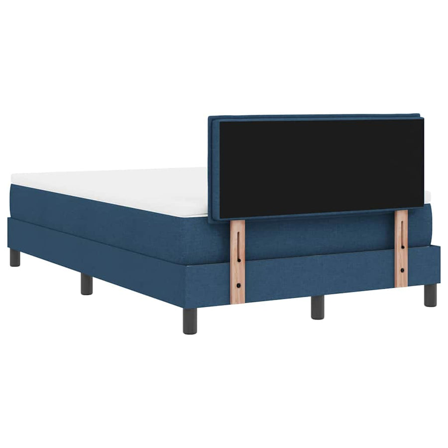Boxspring bed met matras met LED Blauw 120 x 190 cm Stof
