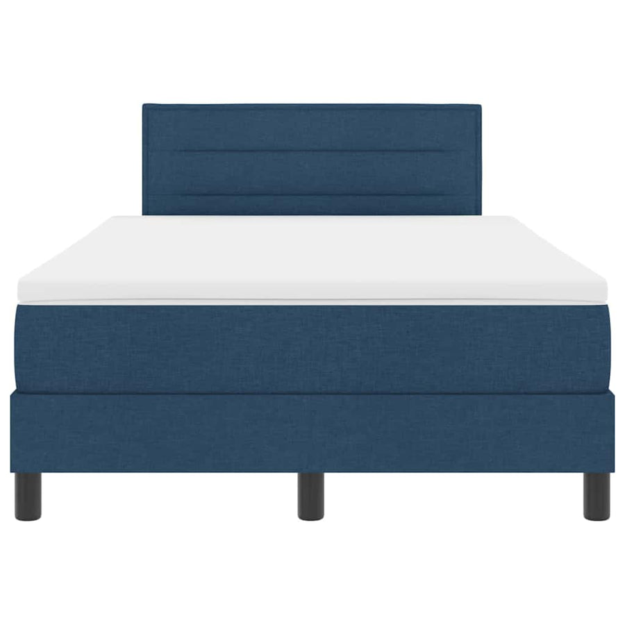 Boxspring bed met matras met LED Blauw 120 x 190 cm Stof