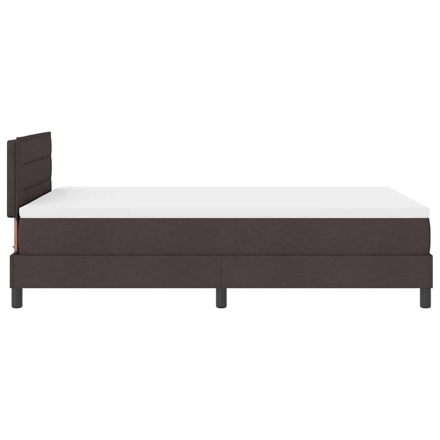 Boxspring bed met matras met LED Donkerbruin 120 x 200 cm Stof