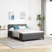 Boxspring bed met matras Donkergrijs 140 x 190 cm Stof