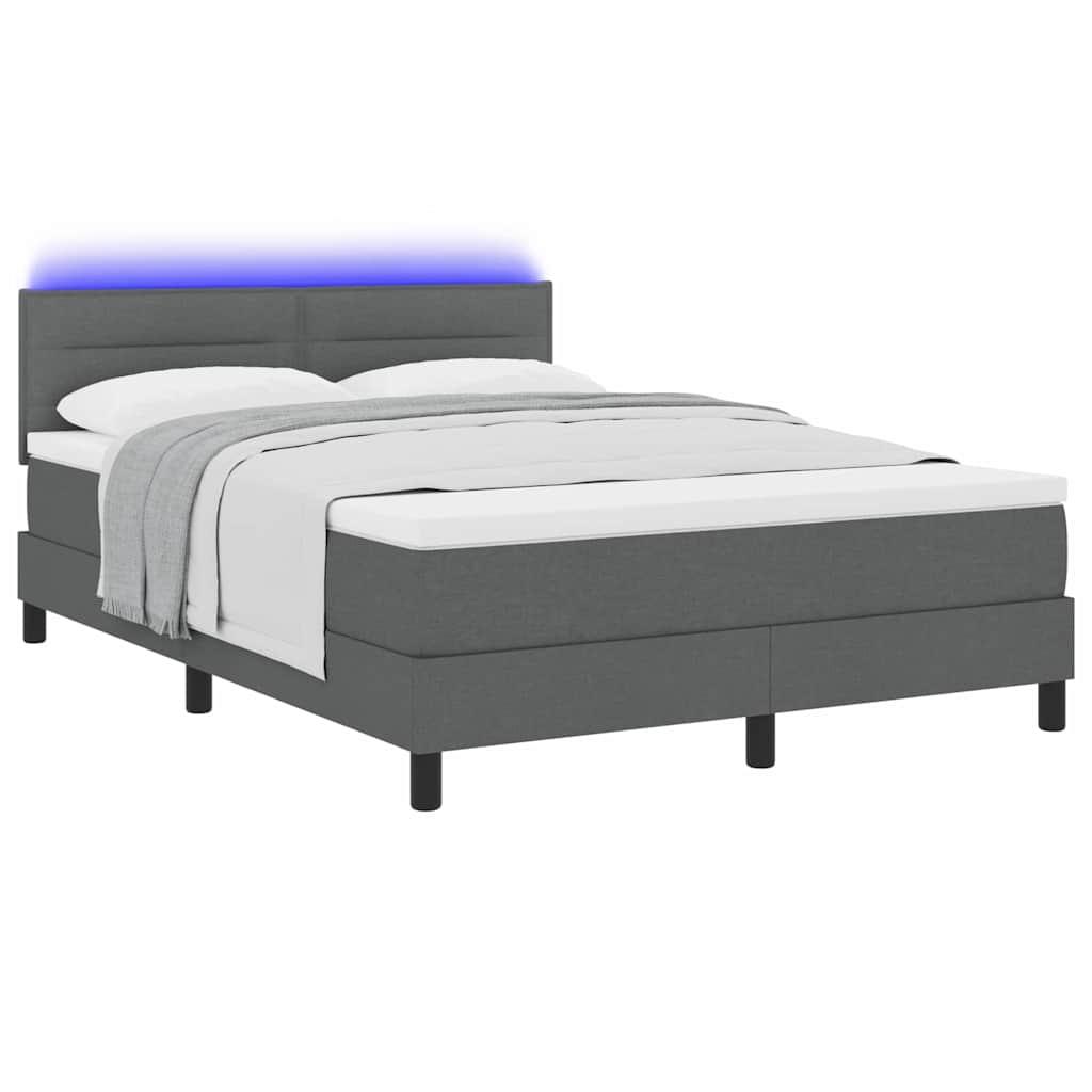 Boxspring bed met matras Donkergrijs 140 x 190 cm Stof