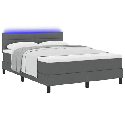 Boxspring bed met matras Donkergrijs 140 x 190 cm Stof