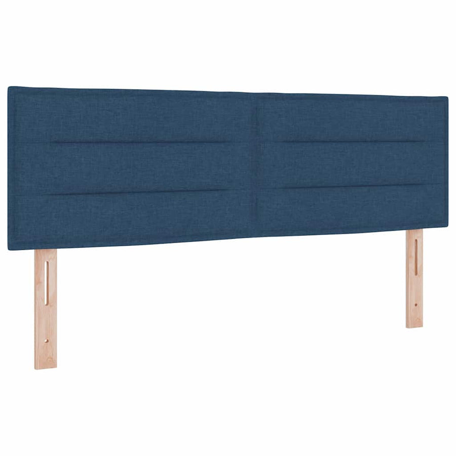 Boxspring bed met matras met hoofdeinde Blauw 140 x 190 cm Stof