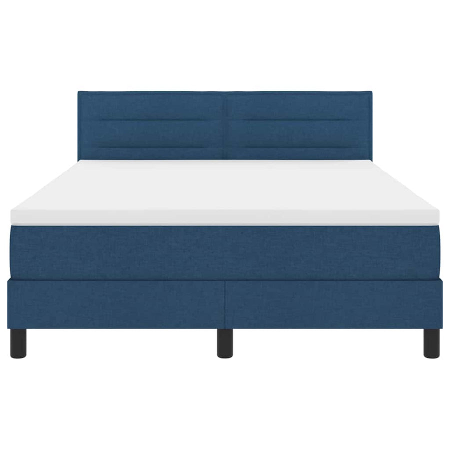 Boxspring bed met matras met hoofdeinde Blauw 140 x 190 cm Stof