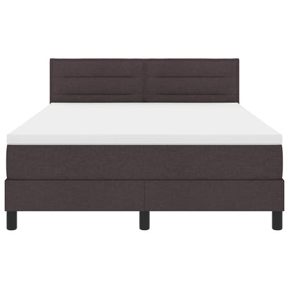 Boxspring bed met matras met LED Donkerbruin 140 x 200 cm Stof