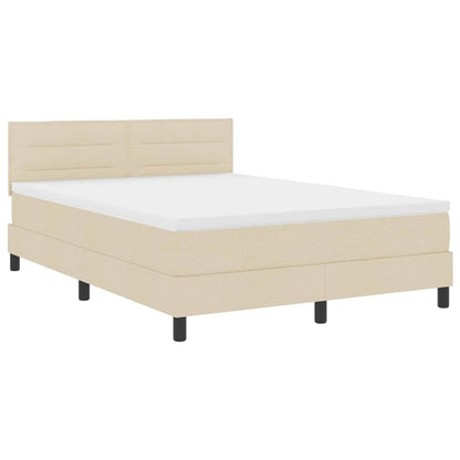 Boxspring bed met matras met LED Crème 160 x 200 cm Stof