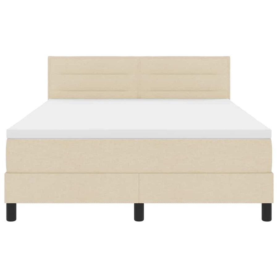 Boxspring bed met matras met LED Crème 160 x 200 cm Stof