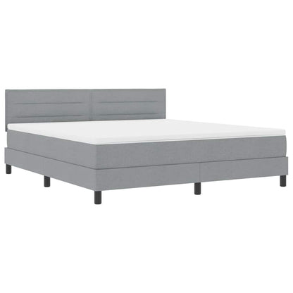 Boxspring bed met matras met LED Lichtgrijs 180 x 200 cm Stof