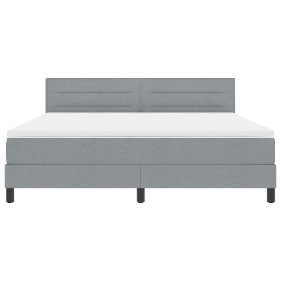 Boxspring bed met matras met LED Lichtgrijs 180 x 200 cm Stof