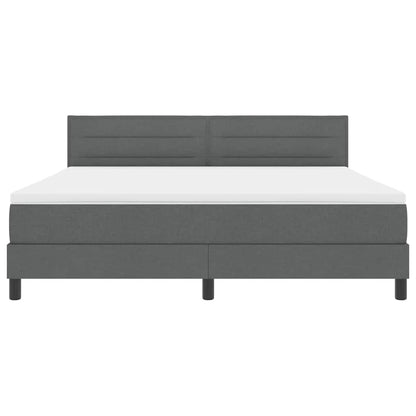Boxspring bed met matras met LED Donkergrijs 180 x 200 cm Stof