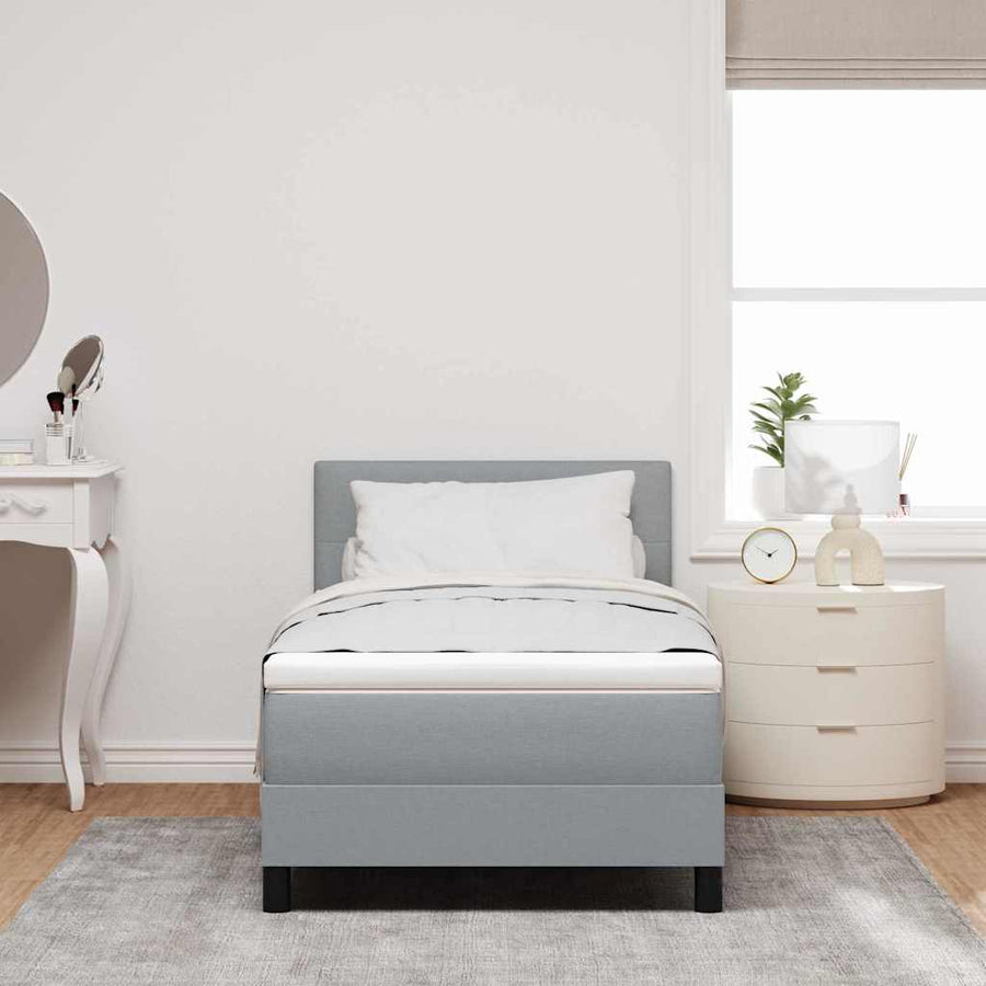 Boxspring bed met hoofdeinde Lichtgrijs 80 x 200 cm Stof