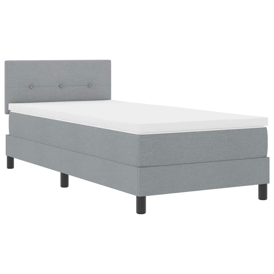 Boxspring bed met hoofdeinde Lichtgrijs 80 x 200 cm Stof