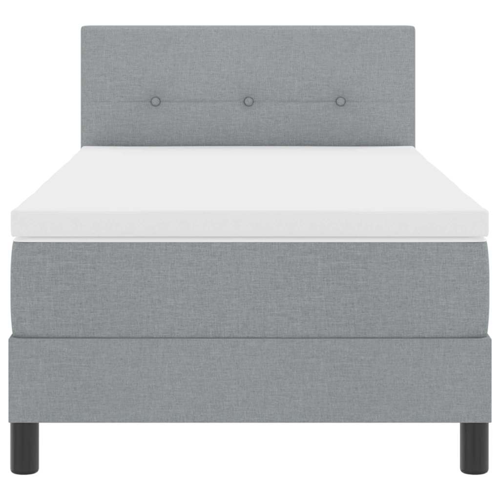Boxspring bed met hoofdeinde Lichtgrijs 80 x 200 cm Stof
