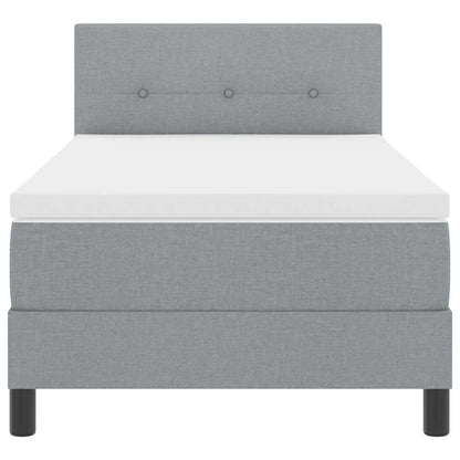 Boxspring bed met hoofdeinde Lichtgrijs 80 x 200 cm Stof