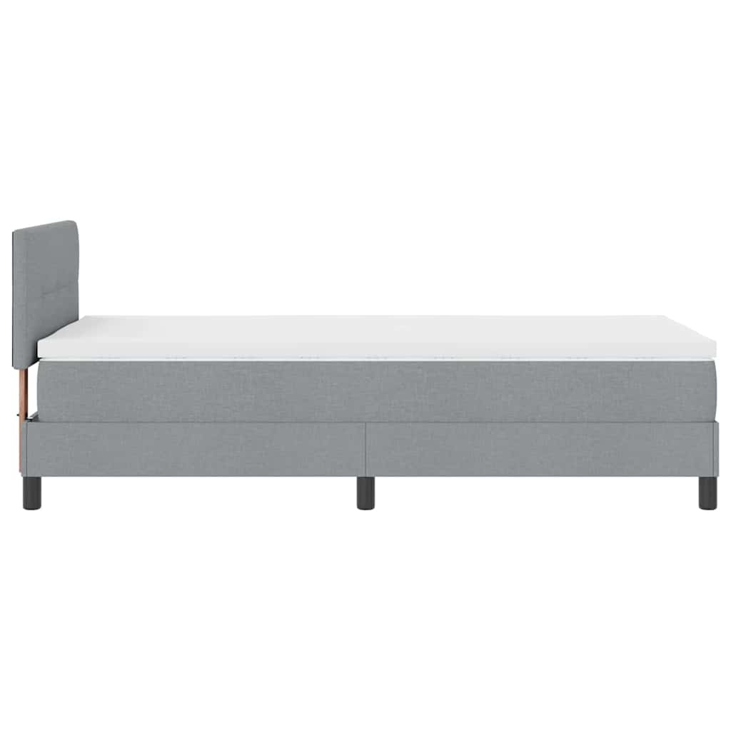 Boxspring bed met hoofdeinde Lichtgrijs 80 x 200 cm Stof