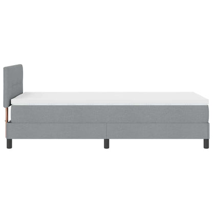 Boxspring bed met hoofdeinde Lichtgrijs 80 x 200 cm Stof