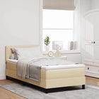 Boxspring bed 80x200 cm crème met hoofdbord