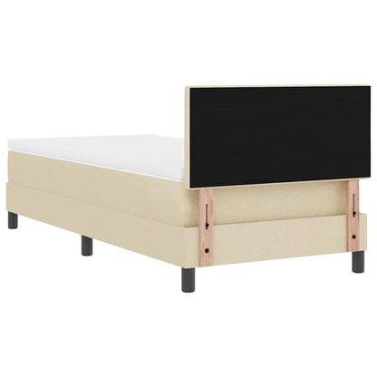 Boxspring bed met kussen met hoofdeinde Crème 80 x 200 cm Stof