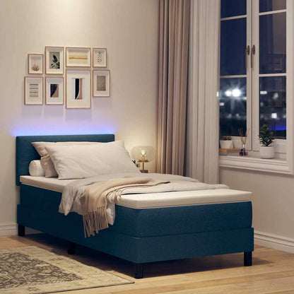 Boxspring bed met kussen met hoofdeinde Blauw 80 x 200 cm Stof