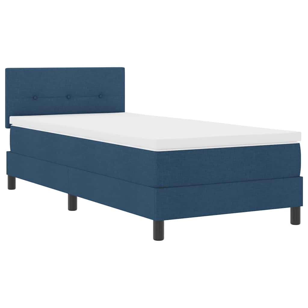 Boxspring bed met kussen met hoofdeinde Blauw 80 x 200 cm Stof