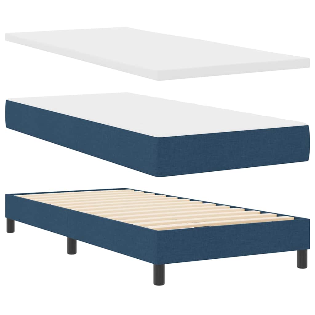 Boxspring bed met kussen met hoofdeinde Blauw 80 x 200 cm Stof