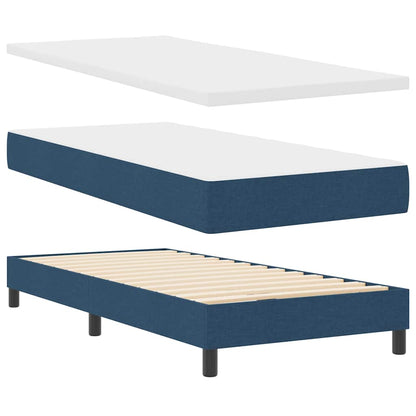 Boxspring bed met kussen met hoofdeinde Blauw 80 x 200 cm Stof