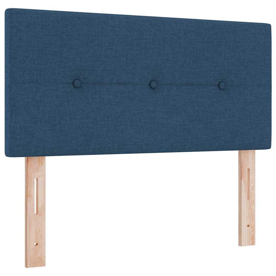 Boxspring bed met kussen met hoofdeinde Blauw 80 x 200 cm Stof