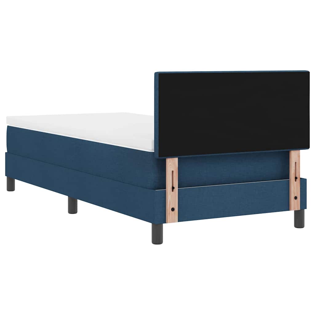 Boxspring bed met kussen met hoofdeinde Blauw 80 x 200 cm Stof